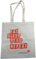 Katoenen draagtas - Eat sleep read repeat