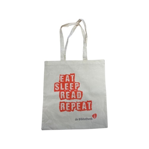 Katoenen draagtas - Eat sleep read repeat