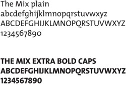 Lettertype TheMixSemiBold (huisstijl font de Bibliotheek)