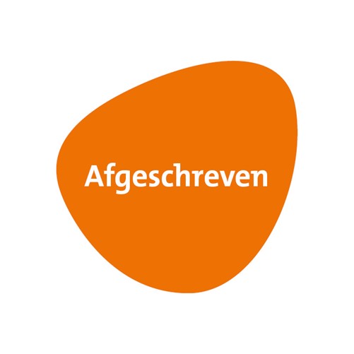 Etiket afgeschreven - oranje, rol 500 st.