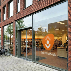 Snijbelettering compacte logo de Bibliotheek