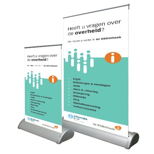 Mini roll-up tafelbanner informatiepunt A3